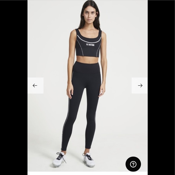 NWT $99 P.E.Nation three pointer sports bra, green white stripe, S - Picture 6 of 10